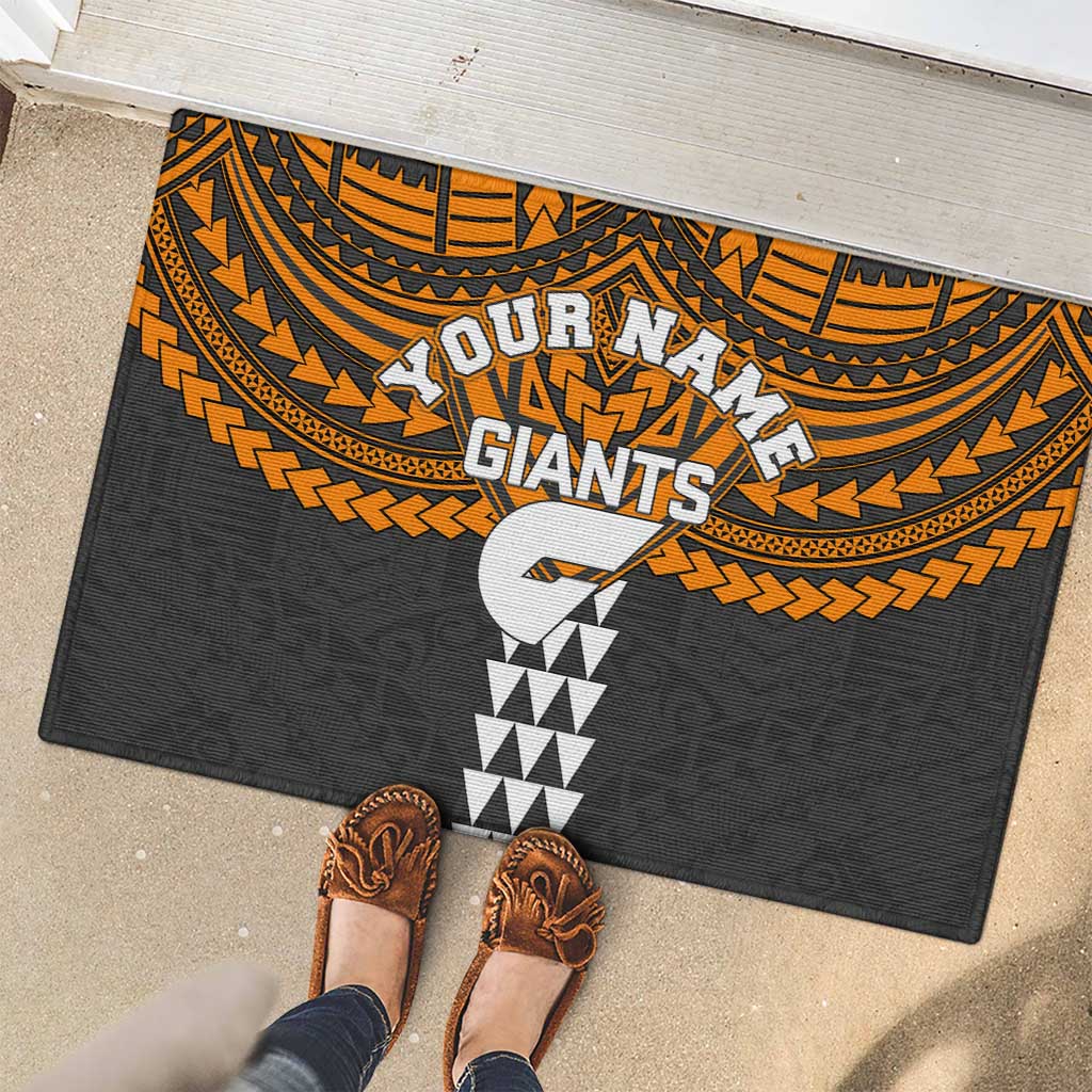 Personalized GWS Giants Rubber Doormat Polynesian Tribal Pattern Heritage Football