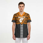 Personalized GWS Giants Scrub Top Polynesian Tribal Pattern Heritage Football
