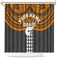Personalized GWS Giants Shower Curtain Polynesian Tribal Pattern Heritage Football