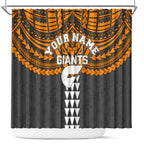 Personalized GWS Giants Shower Curtain Polynesian Tribal Pattern Heritage Football