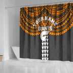 Personalized GWS Giants Shower Curtain Polynesian Tribal Pattern Heritage Football