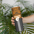 Personalized GWS Giants Skinny Tumbler Polynesian Tribal Pattern Heritage Football