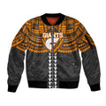Personalized GWS Giants Sleeve Zip Bomber Jacket Polynesian Tribal Pattern Heritage Football