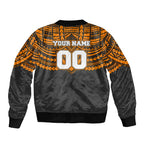 Personalized GWS Giants Sleeve Zip Bomber Jacket Polynesian Tribal Pattern Heritage Football