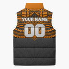 Personalized GWS Giants Sleeveless Puffer Jacket Polynesian Tribal Pattern Heritage Football