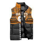 Personalized GWS Giants Sleeveless Puffer Jacket Polynesian Tribal Pattern Heritage Football