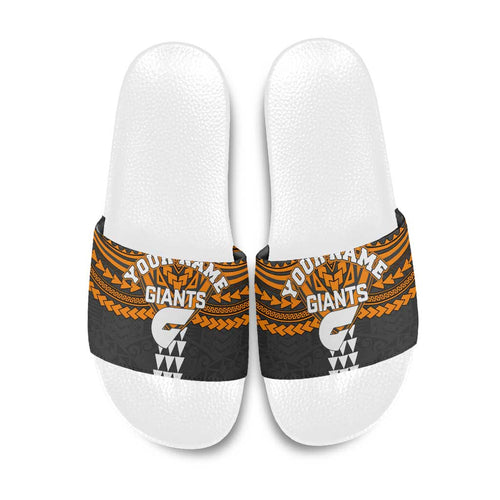 Personalized GWS Giants Slide Sandals Polynesian Tribal Pattern Heritage Football