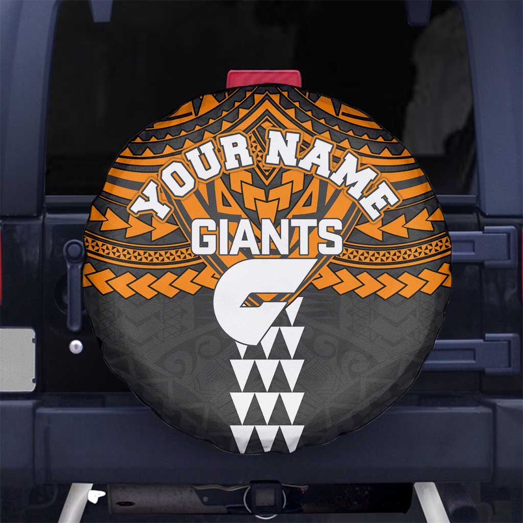 Personalized GWS Giants Spare Tire Cover Polynesian Tribal Pattern Heritage Football