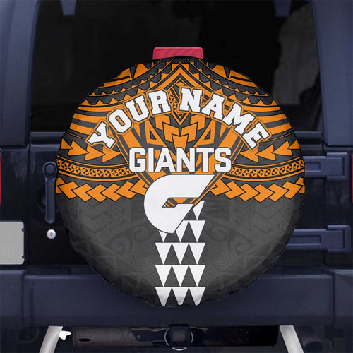 Personalized GWS Giants Spare Tire Cover Polynesian Tribal Pattern Heritage Football