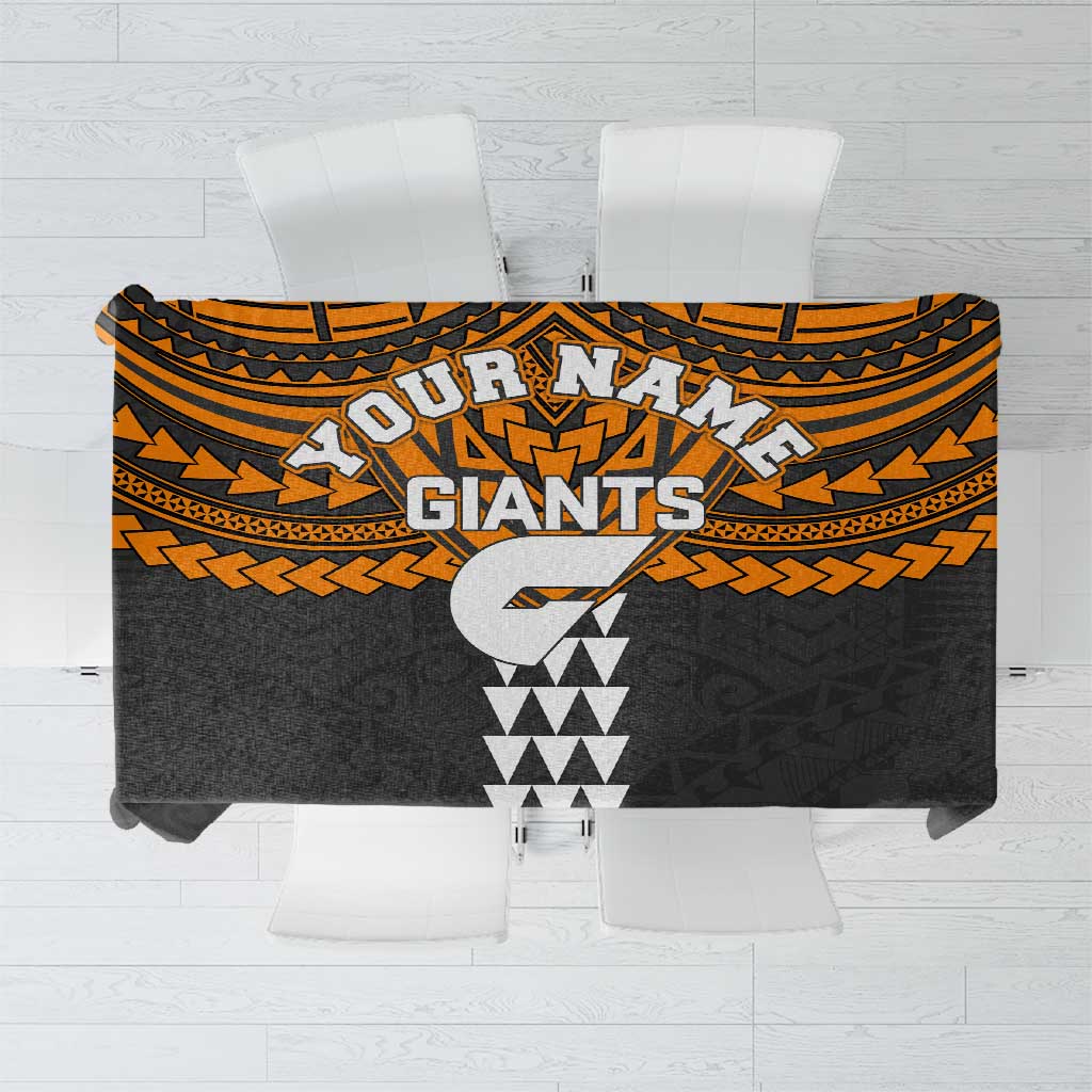 Personalized GWS Giants Tablecloth Polynesian Tribal Pattern Heritage Football