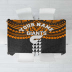 Personalized GWS Giants Tablecloth Polynesian Tribal Pattern Heritage Football