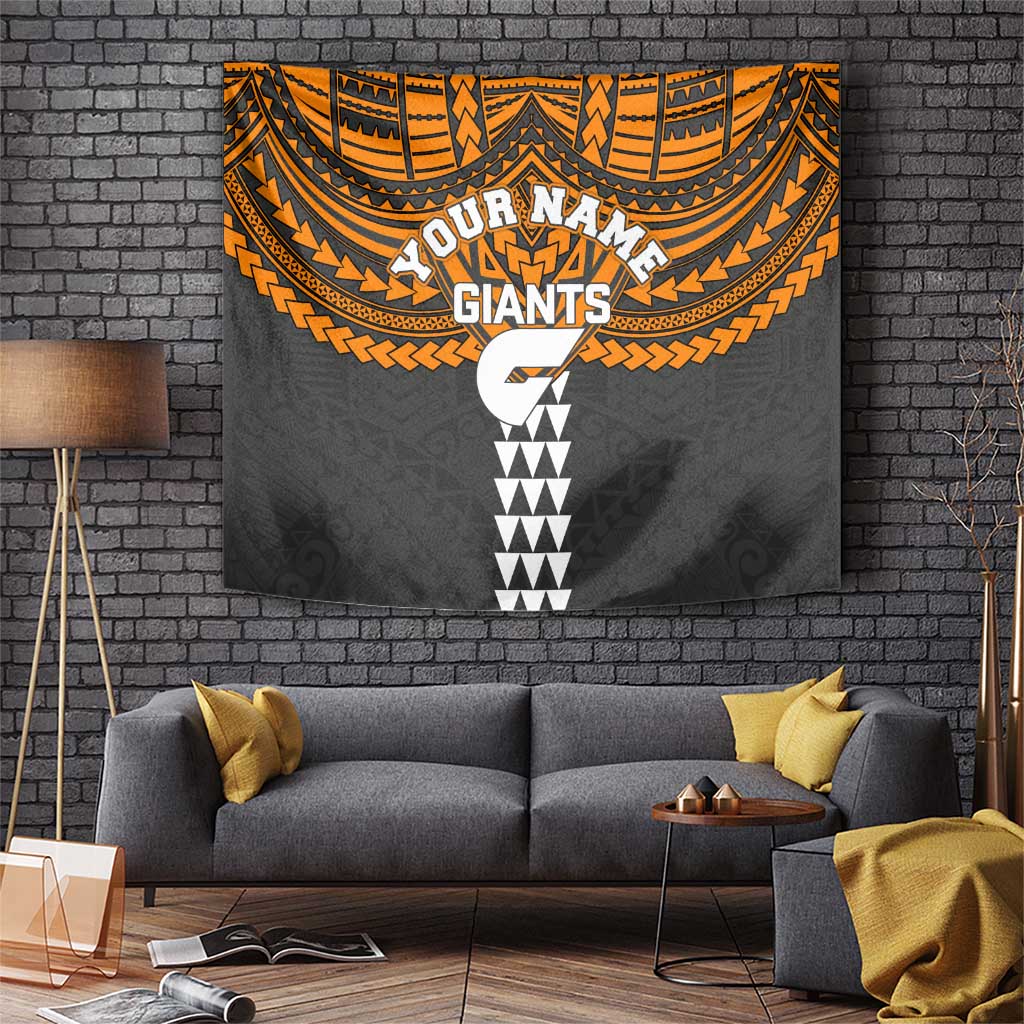 Personalized GWS Giants Tapestry Polynesian Tribal Pattern Heritage Football