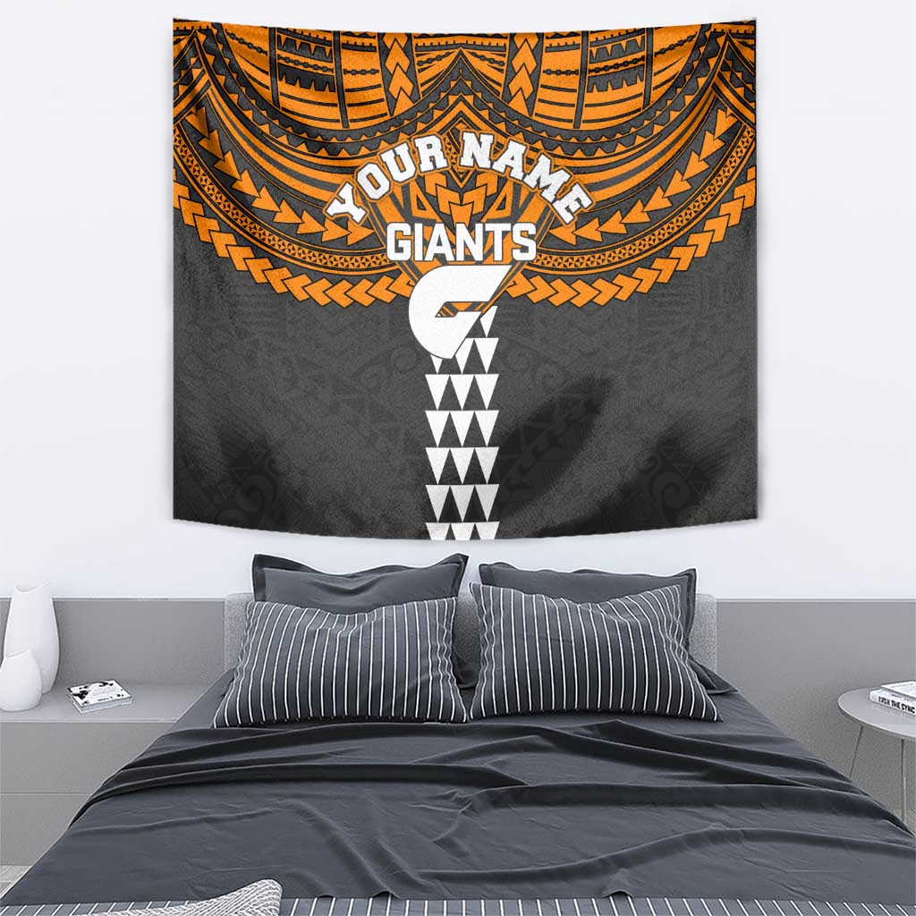 Personalized GWS Giants Tapestry Polynesian Tribal Pattern Heritage Football