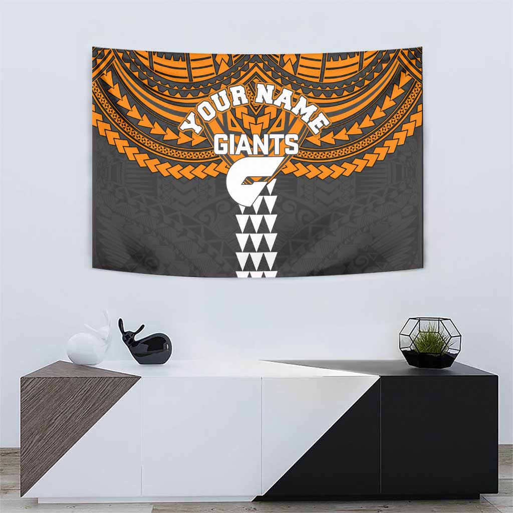 Personalized GWS Giants Tapestry Polynesian Tribal Pattern Heritage Football