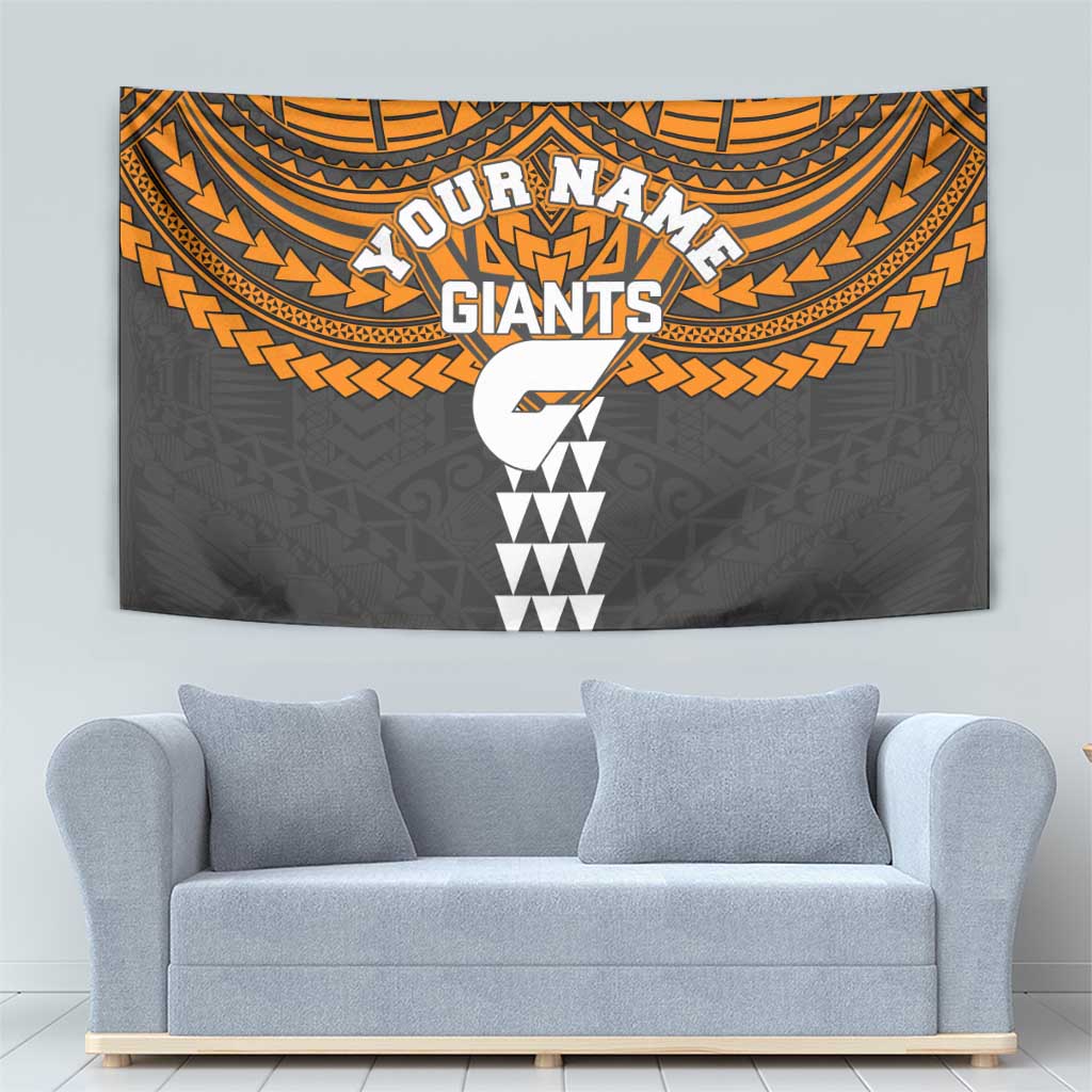 Personalized GWS Giants Tapestry Polynesian Tribal Pattern Heritage Football