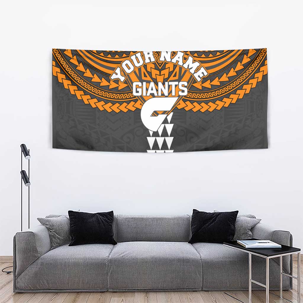 Personalized GWS Giants Tapestry Polynesian Tribal Pattern Heritage Football