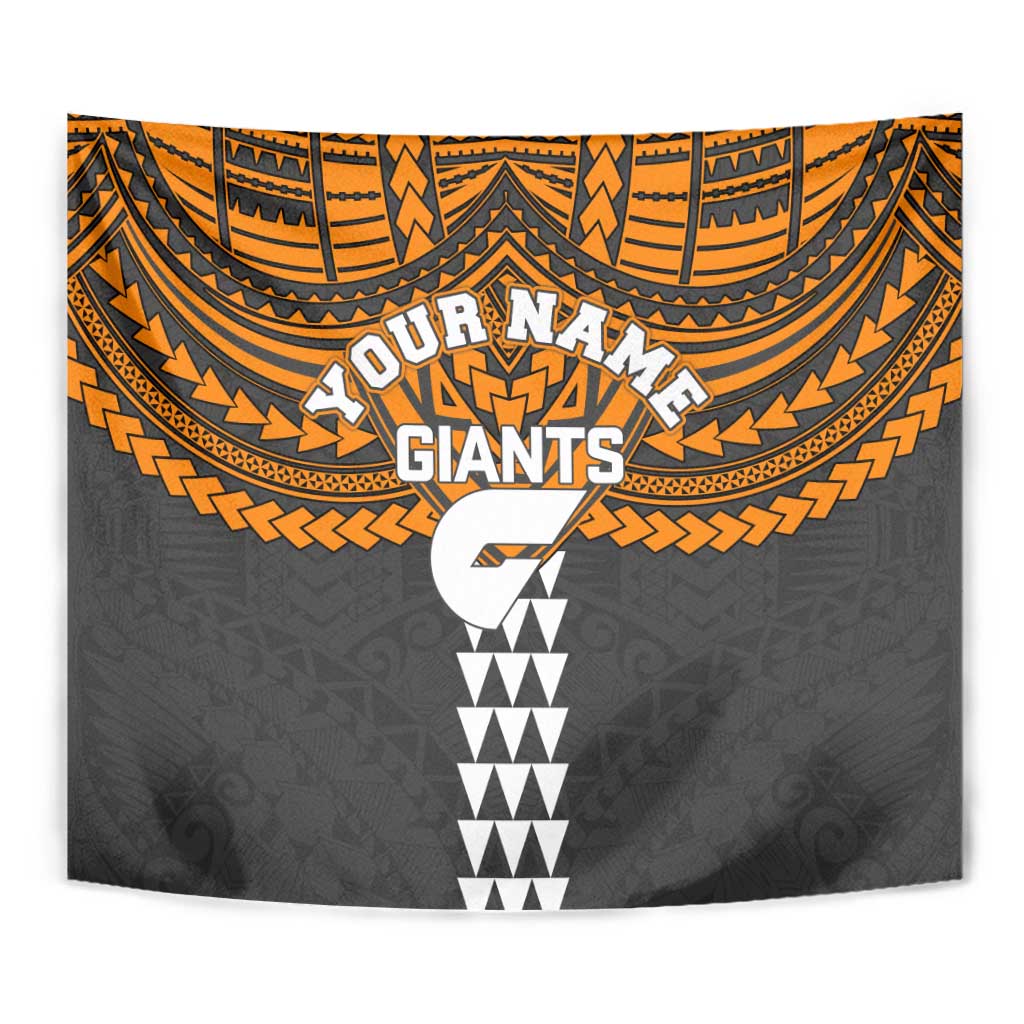 Personalized GWS Giants Tapestry Polynesian Tribal Pattern Heritage Football