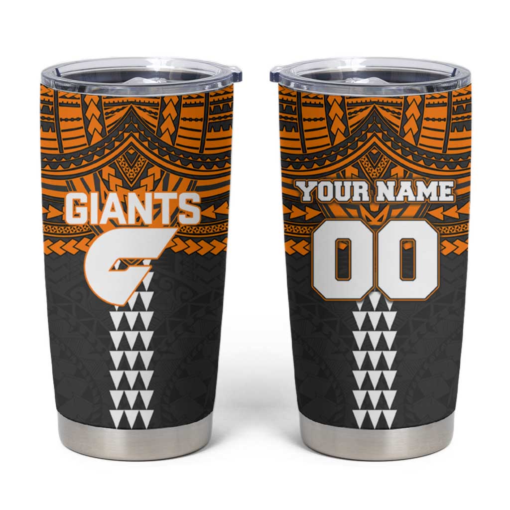 Personalized GWS Giants Tumbler Cup Polynesian Tribal Pattern Heritage Football