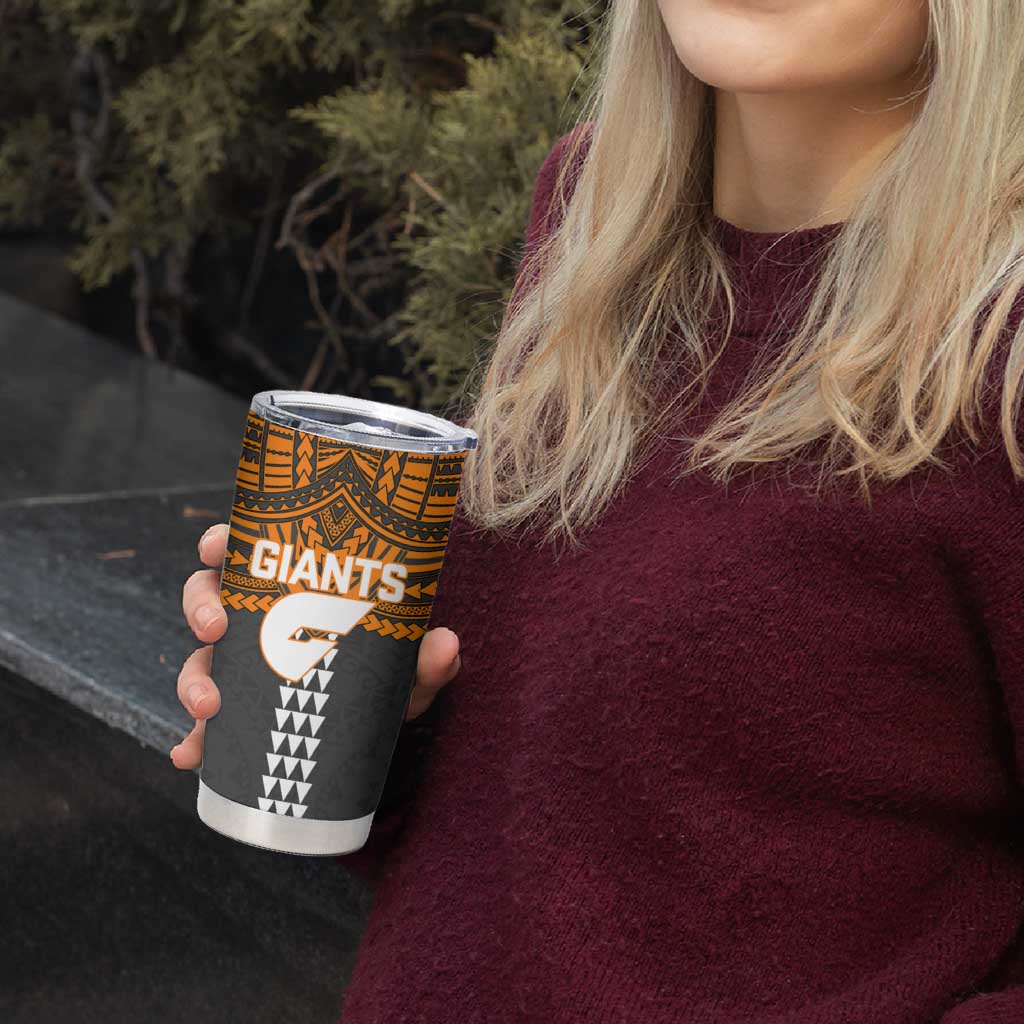 Personalized GWS Giants Tumbler Cup Polynesian Tribal Pattern Heritage Football