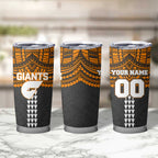 Personalized GWS Giants Tumbler Cup Polynesian Tribal Pattern Heritage Football