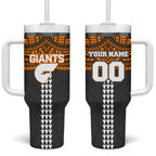 Personalized GWS Giants Tumbler With Handle Polynesian Tribal Pattern Heritage Football