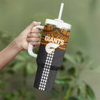 Personalized GWS Giants Tumbler With Handle Polynesian Tribal Pattern Heritage Football