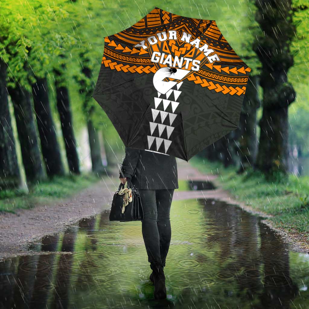 Personalized GWS Giants Umbrella Polynesian Tribal Pattern Heritage Football