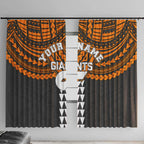 Personalized GWS Giants Window Curtain Polynesian Tribal Pattern Heritage Football