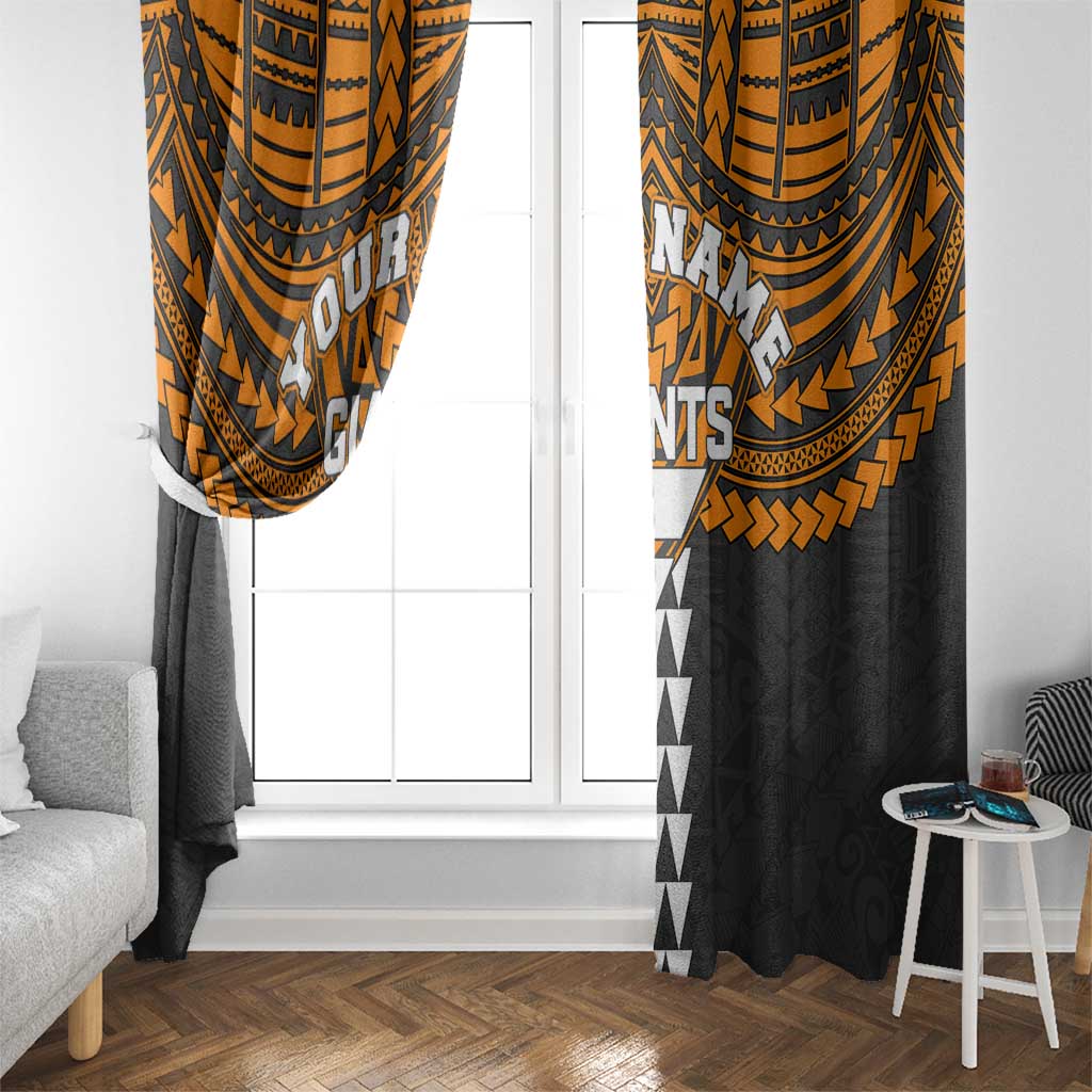 Personalized GWS Giants Window Curtain Polynesian Tribal Pattern Heritage Football