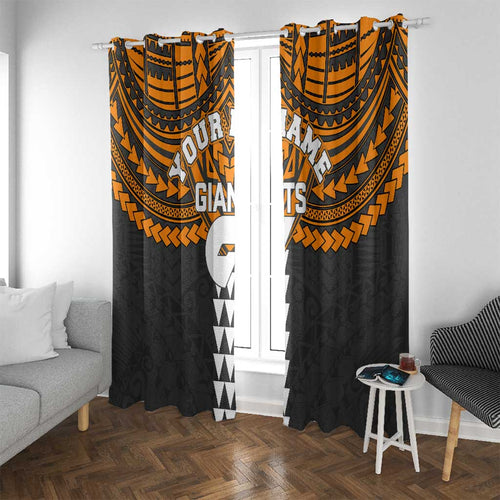 Personalized GWS Giants Window Curtain Polynesian Tribal Pattern Heritage Football