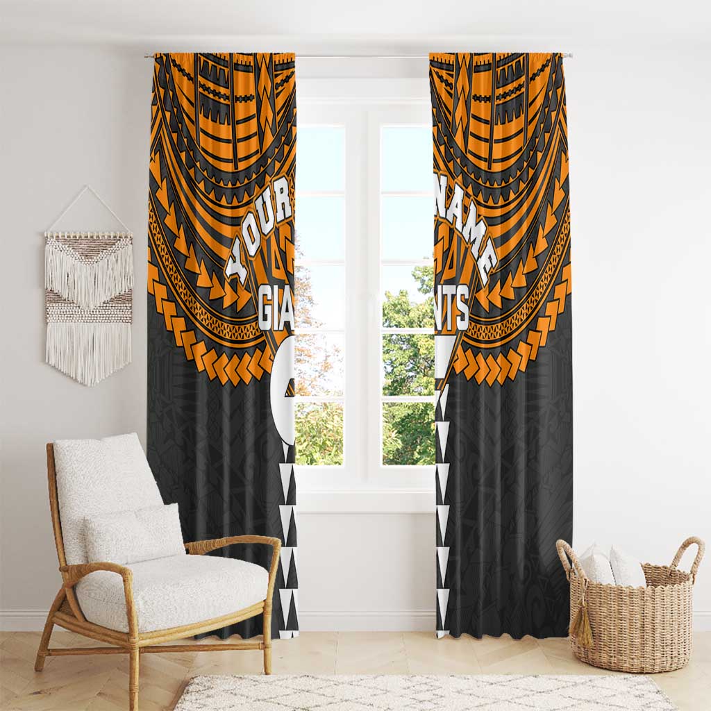 Personalized GWS Giants Window Curtain Polynesian Tribal Pattern Heritage Football