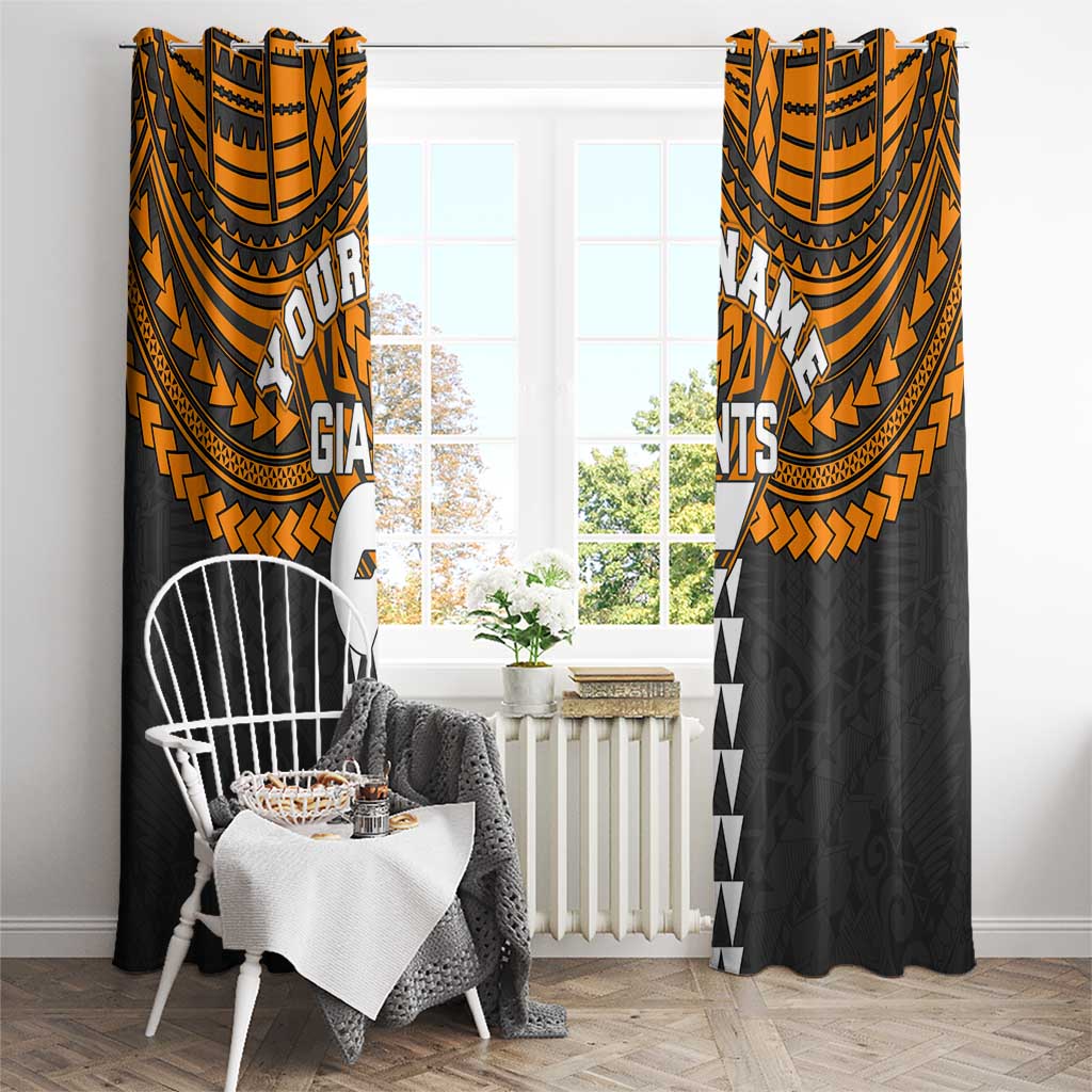 Personalized GWS Giants Window Curtain Polynesian Tribal Pattern Heritage Football