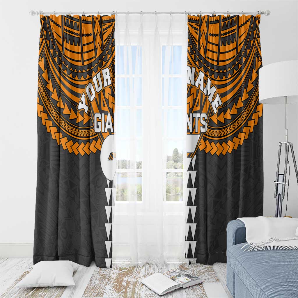 Personalized GWS Giants Window Curtain Polynesian Tribal Pattern Heritage Football