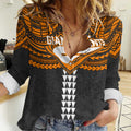Personalized GWS Giants Women Casual Shirt Polynesian Tribal Pattern Heritage Football