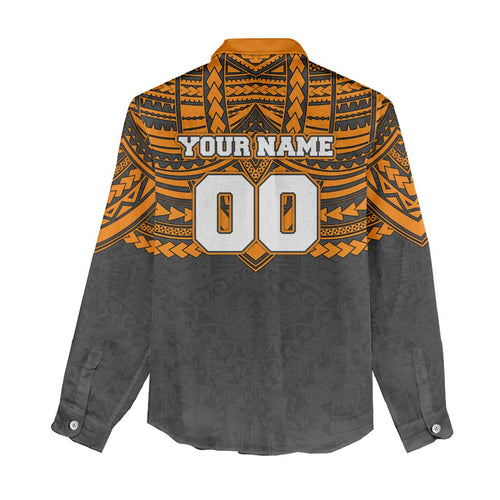 Personalized GWS Giants Women Casual Shirt Polynesian Tribal Pattern Heritage Football