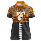 Personalized GWS Giants Women Polo Shirt Polynesian Tribal Pattern Heritage Football