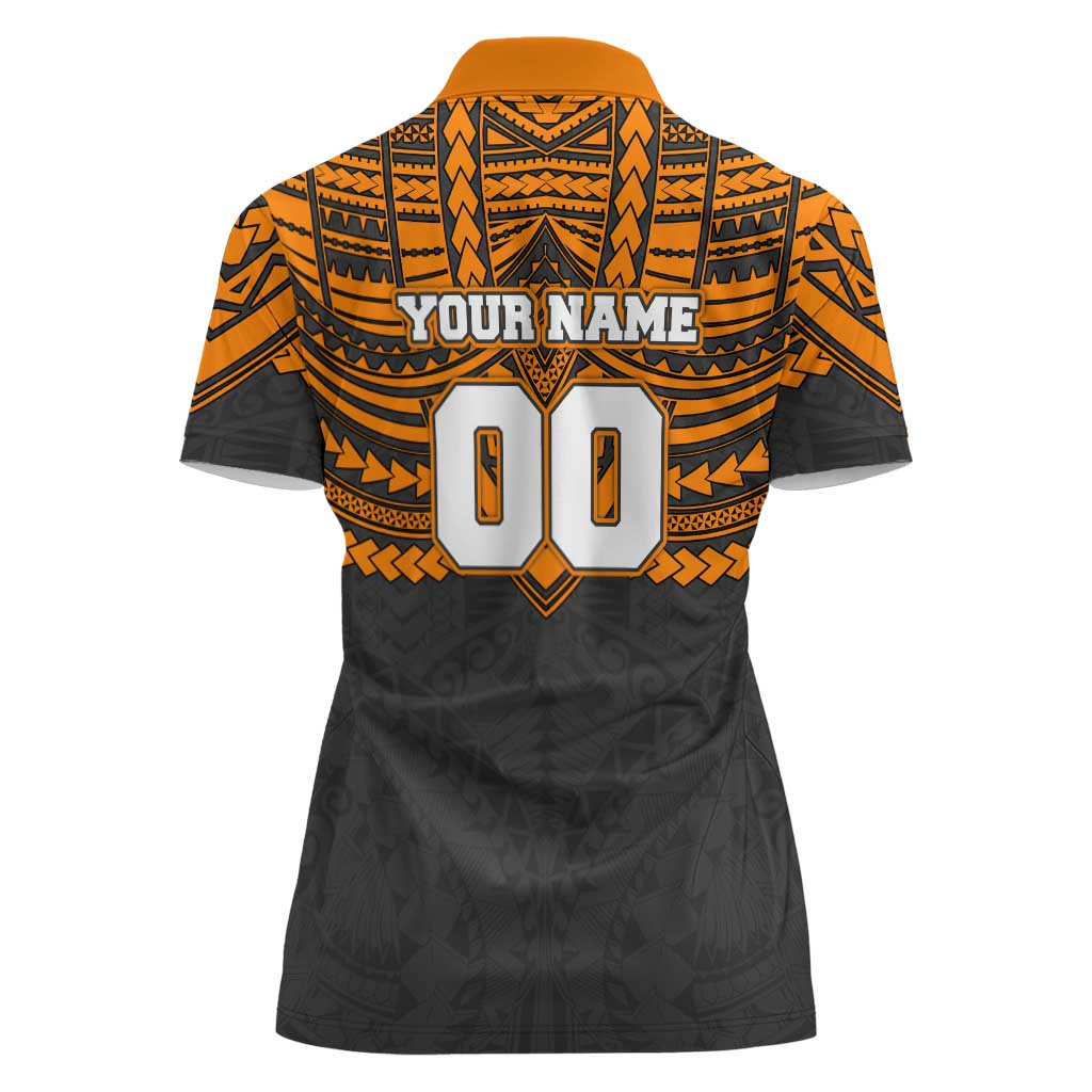 Personalized GWS Giants Women Polo Shirt Polynesian Tribal Pattern Heritage Football
