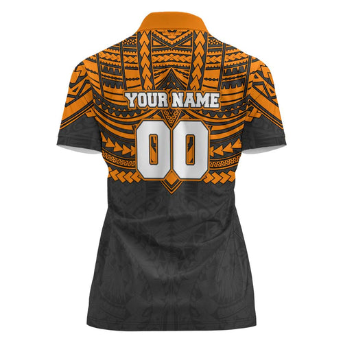 Personalized GWS Giants Women Polo Shirt Polynesian Tribal Pattern Heritage Football
