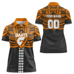 Personalized GWS Giants Women Polo Shirt Polynesian Tribal Pattern Heritage Football