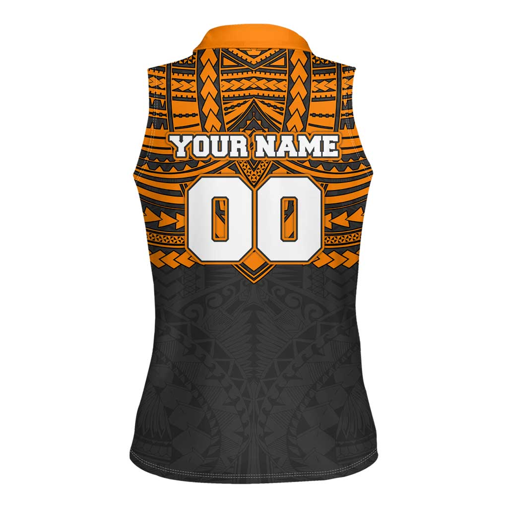 Personalized GWS Giants Women Sleeveless Polo Shirt Polynesian Tribal Pattern Heritage Football