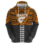 Personalized GWS Giants Zip Hoodie Polynesian Tribal Pattern Heritage Football