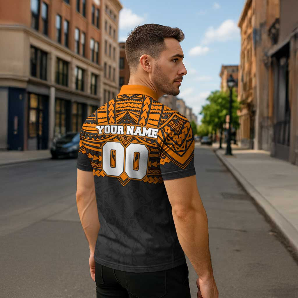 Personalized GWS Giants Zipper Polo Shirt Polynesian Tribal Pattern Heritage Football