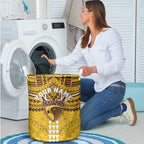 Personalized Hawthorn Hawks Laundry Basket Polynesian Tribal Pattern Heritage Football