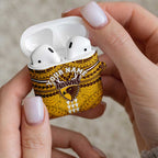 Personalized Hawthorn Hawks AirPods Case Polynesian Tribal Pattern Heritage Football