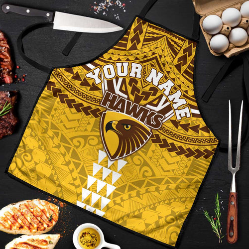 Personalized Hawthorn Hawks Apron Polynesian Tribal Pattern Heritage Football