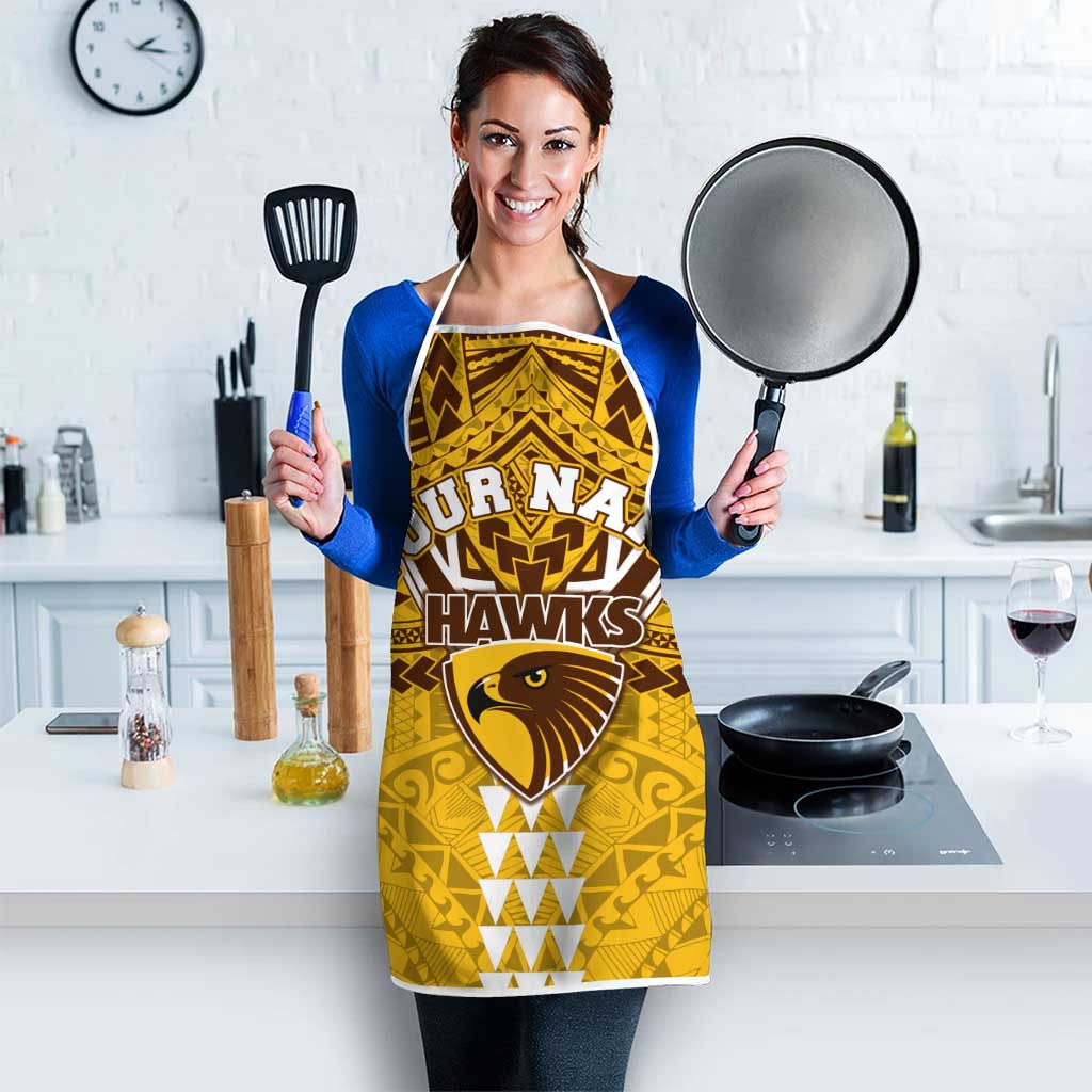Personalized Hawthorn Hawks Apron Polynesian Tribal Pattern Heritage Football