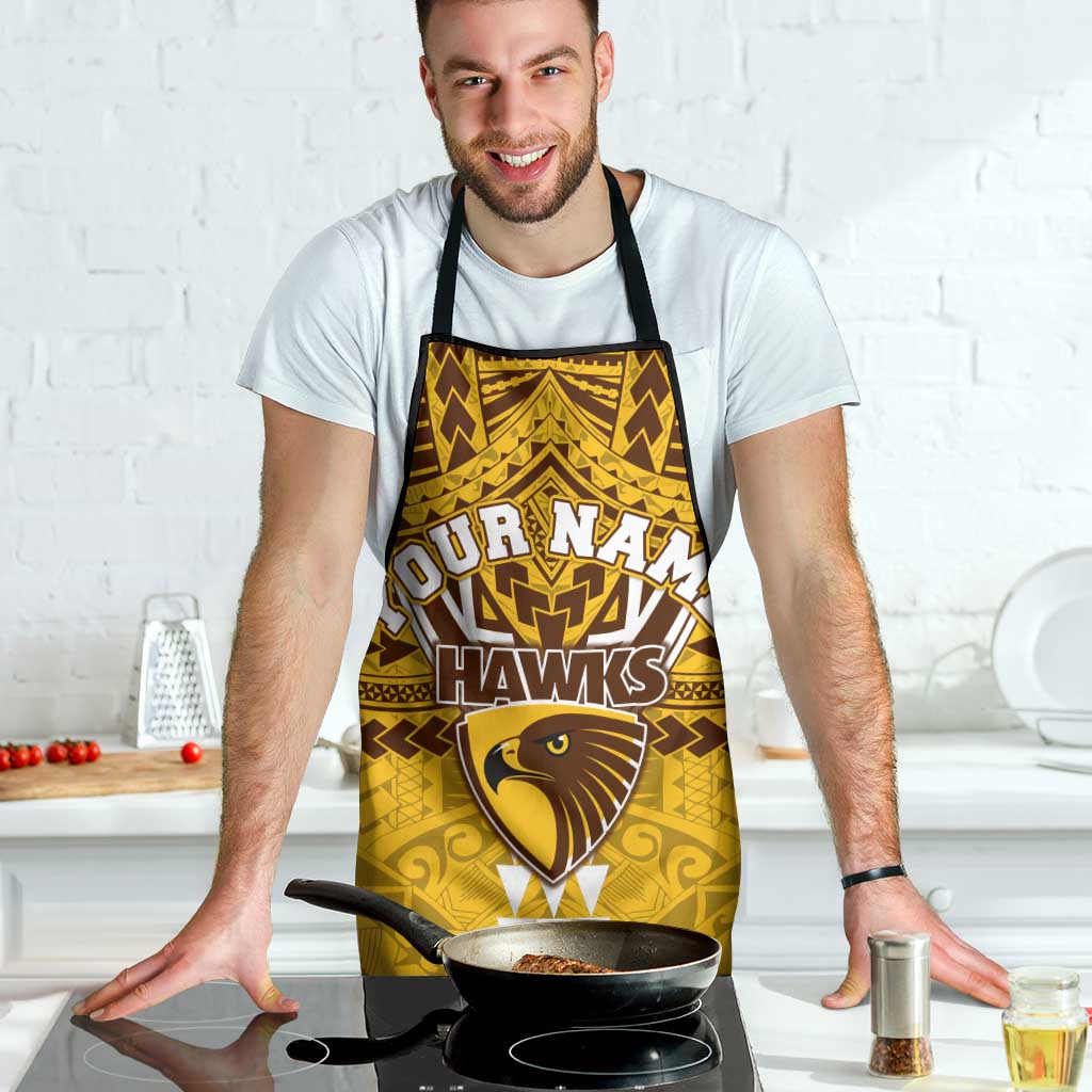 Personalized Hawthorn Hawks Apron Polynesian Tribal Pattern Heritage Football