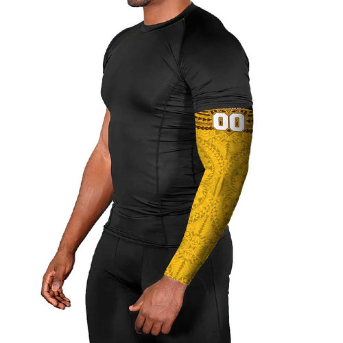 Personalized Hawthorn Hawks Arm Sleeves Polynesian Tribal Pattern Heritage Football