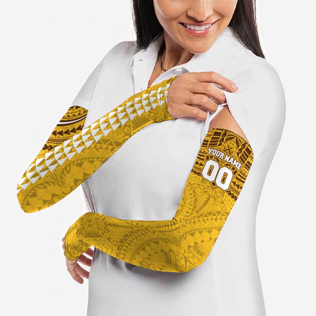 Personalized Hawthorn Hawks Arm Sleeves Polynesian Tribal Pattern Heritage Football