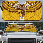 Personalized Hawthorn Hawks Auto Sun Shade Polynesian Tribal Pattern Heritage Football